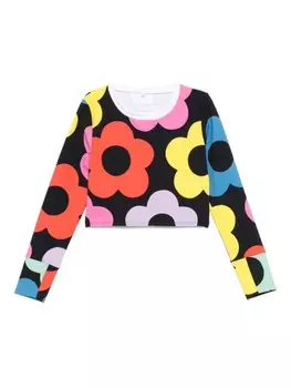 Stella McCartney Kids футболка с цветочным принтом, черный