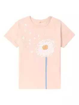 Stella McCartney Kids футболка с цветочным принтом, розовый