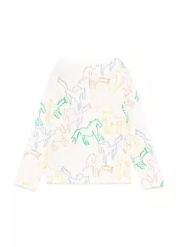 Stella McCartney Kids футболка с длинными рукавами и принтом, серый