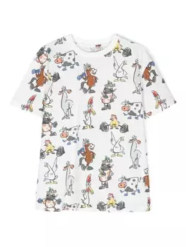 Stella McCartney Kids футболка с графическим принтом, белый
