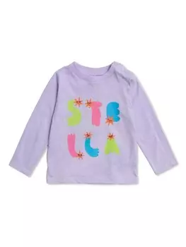 Stella McCartney Kids футболка с графическим принтом, фиолетовый