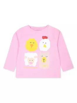 Stella McCartney Kids футболка с графическим принтом, розовый