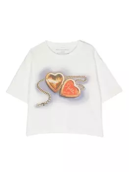 Stella McCartney Kids футболка с графичным принтом, белый