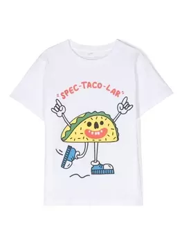 Stella McCartney Kids футболка с графичным принтом, белый