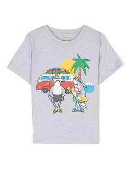 Stella McCartney Kids футболка с графичным принтом, серый