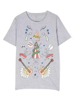 Stella McCartney Kids футболка с графичным принтом, серый