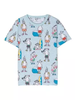 Stella McCartney Kids футболка с графичным принтом, синий