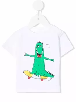 Stella McCartney Kids футболка с графичным принтом, белый