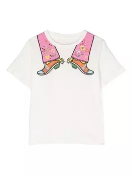 Stella McCartney Kids футболка с графичным принтом, белый