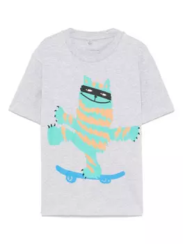 Stella McCartney Kids футболка с графичным принтом, серый