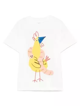 Stella McCartney Kids футболка с иллюстрацией и принтом, белый
