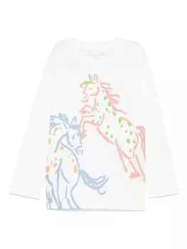 Stella McCartney Kids футболка с иллюстрацией и принтом, белый