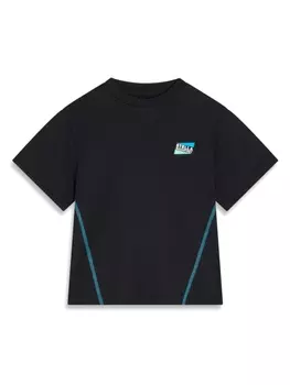 Stella McCartney Kids футболка с контрастной строчкой и логотипом, черный