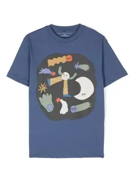 Stella McCartney Kids футболка с космической графикой, синий