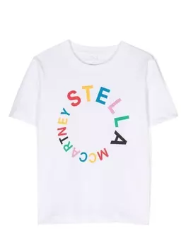 Stella McCartney Kids футболка с логотипом, белый