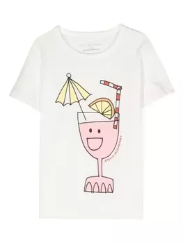 Stella McCartney Kids футболка с логотипом, белый