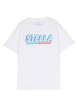 Stella McCartney Kids футболка с логотипом, белый