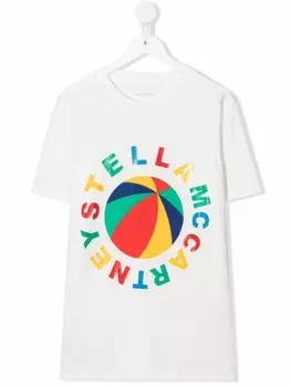 Stella McCartney Kids футболка с логотипом, белый