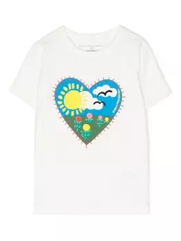 Stella McCartney Kids футболка с логотипом, белый