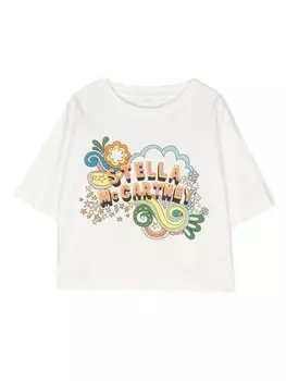 Stella McCartney Kids футболка с логотипом, белый