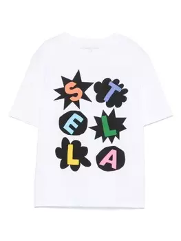 Stella McCartney Kids футболка с логотипом, белый