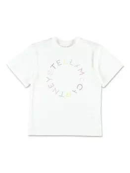 Stella McCartney Kids футболка с логотипом, белый