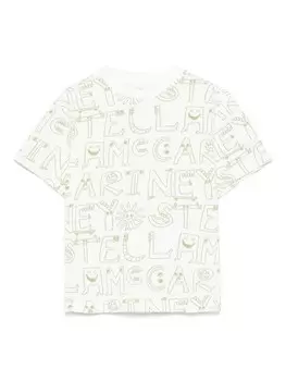Stella McCartney Kids футболка с логотипом, белый