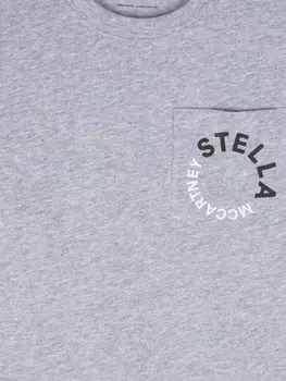 Stella McCartney Kids футболка с логотипом, серый