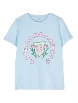 Stella McCartney Kids футболка с логотипом, синий