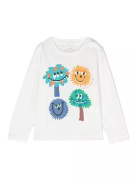 Stella McCartney Kids футболка с принтом Monster Face, белый