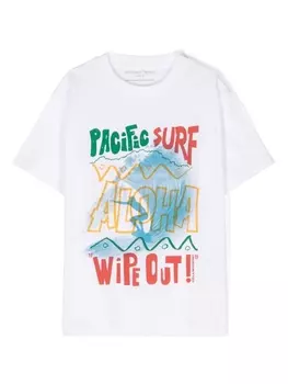 Stella McCartney Kids футболка с принтом Pacific Surf, белый