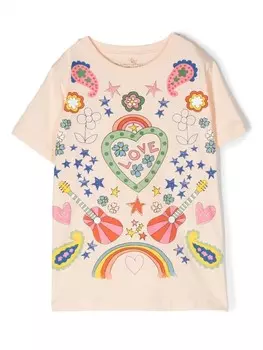 Stella McCartney Kids футболка с принтом, серый