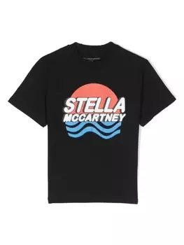 Stella McCartney Kids футболка с принтом Shark, черный
