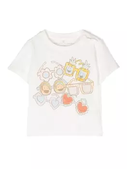 Stella McCartney Kids футболка с принтом Sunglasses Doodle, белый