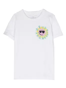 Stella McCartney Kids футболка Sunshine Face, белый
