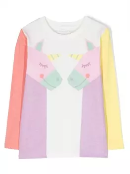Stella McCartney Kids футболка Twin Unicord с длинными рукавами, белый