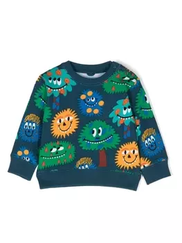 Stella McCartney Kids graphic-print organic cotton sweatshirt, синий