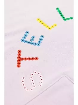 Stella McCartney Kids хлопковая толстовка с вышитым логотипом, розовый