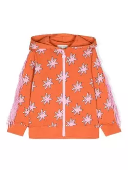 Stella McCartney Kids худи на молнии с принтом, оранжевый