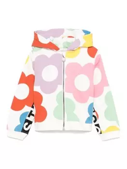 Stella McCartney Kids худи с цветочным принтом, белый