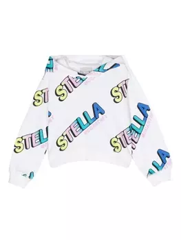 Stella McCartney Kids худи с логотипом, белый