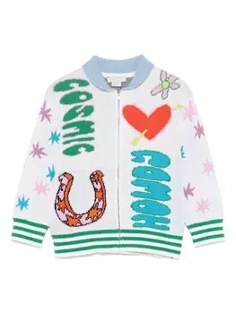 Stella McCartney Kids кардиган с интарсией, белый