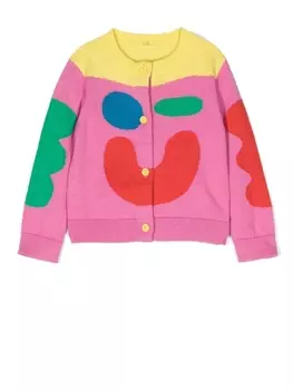 Stella McCartney Kids кардиган с принтом, розовый