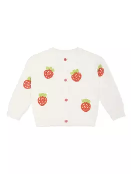 Stella McCartney Kids кардиган с вышитым мотивом, белый