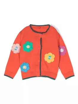 Stella McCartney Kids кардиган с вышивкой, оранжевый