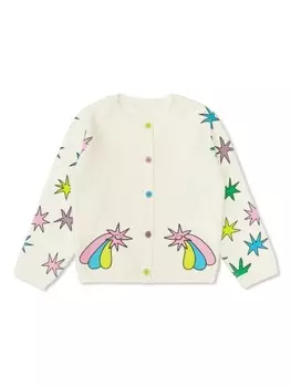 Stella McCartney Kids кардиган со звездным узором, белый