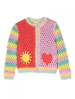 Stella McCartney Kids кардиган в стиле колор-блок, розовый