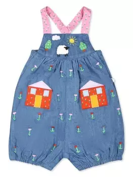 Stella McCartney Kids комбинезон с аппликацией в фермерском стиле, синий