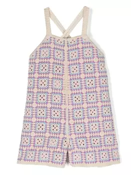 Stella McCartney Kids комбинезон в технике кроше, нейтральный цвет