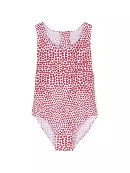 Stella McCartney Kids купальник с принтом, красный